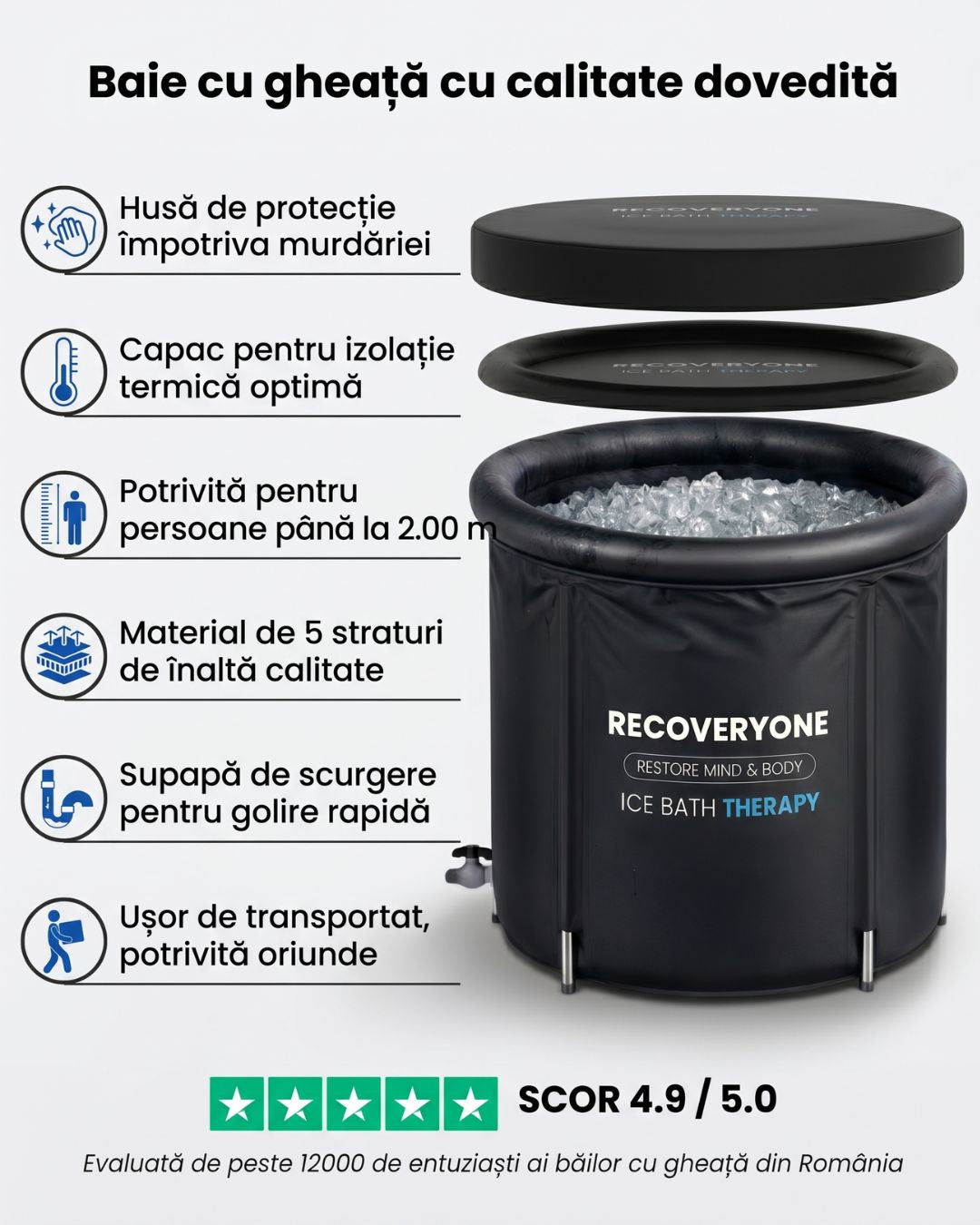 Cadă de Baie cu Gheață - RECOVERYONE