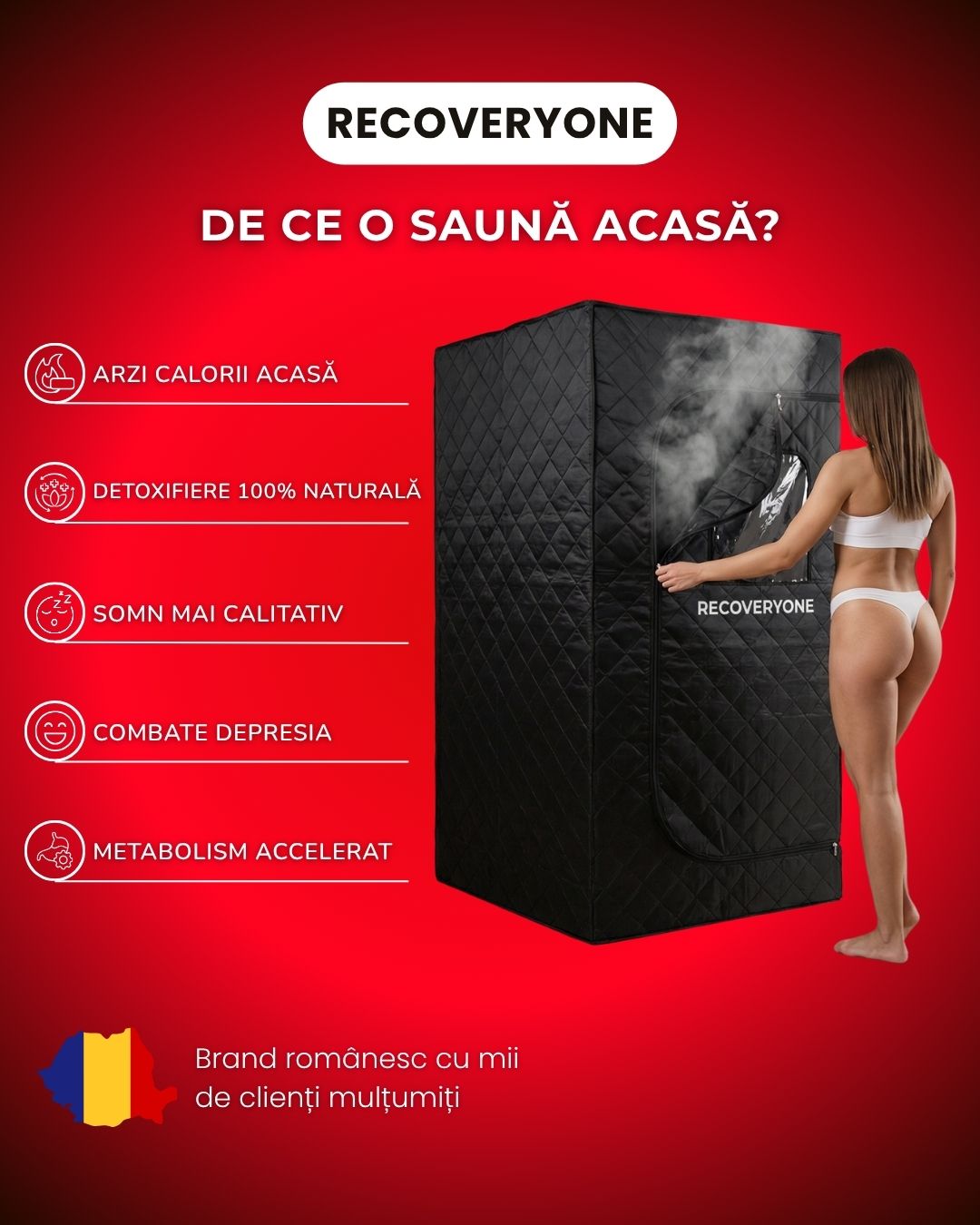 Saună Portabilă cu Aburi - RECOVERYONE