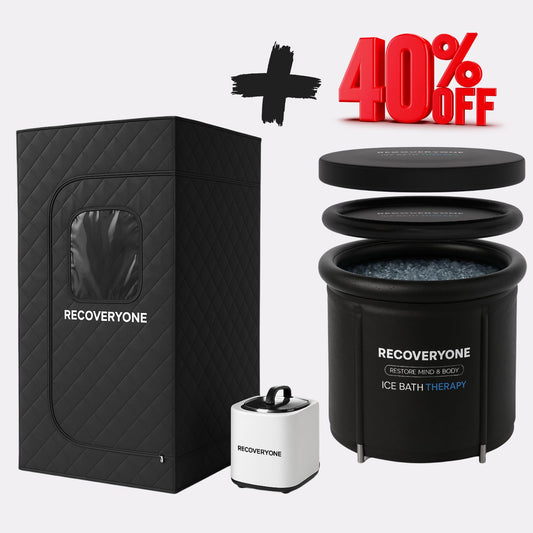 RECOVERYONE - Saună cu generator de aburi + Cadă cu gheață (40% reducere la Cada cu gheață)